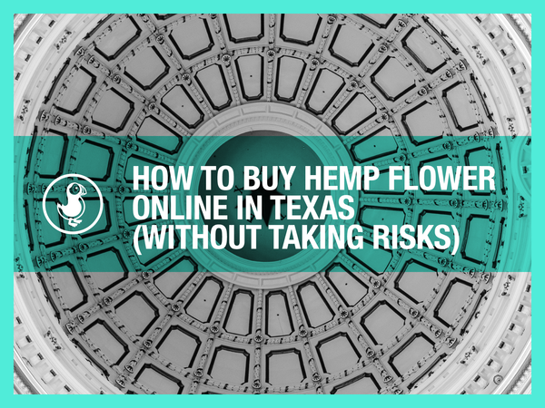 How to buy hemp flower online in Texas — title graphic with safe-shopping guide to avoid fake labs and legal risks