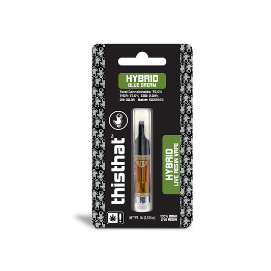 Blue Dream THCA Live Resin Vape Cartridge - Hybrid, 1g