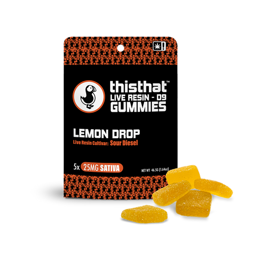 Live Resin D9 Gummies - 25mg.